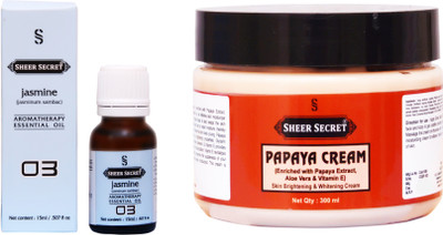 

Sheer Secret Papaya Cream 300ml and Jasmine Essential Oil 15ml(Set of 2)