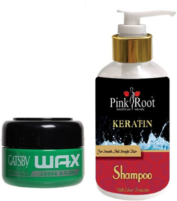

Pink Root KERTAIN SHAMPOO 200ML WITH GATSBY LOOSE & FLOW WAX(Set of 2)