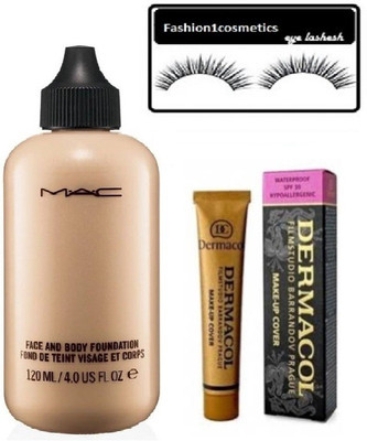 

fashion1cosmetics combo set best eyelash , foundation ,darmacol(Set of 3)