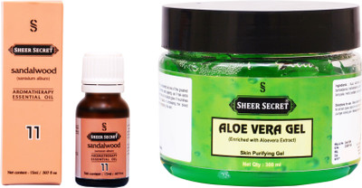 

Sheer Secret Aloe Vera Gel 300ml and Sandalwood Essential Oil 15ml(Set of 2)