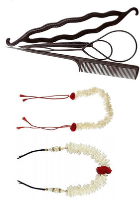 

sr enterprises hair stylish juda bun gajra and diy kit tools [pack of 6pcs](Set of 6)