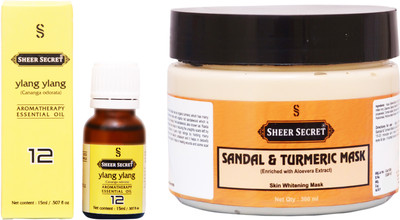 

Sheer Secret Sandal & Turmeric Mask 300ml and Ylang Ylang Essential Oil 15ml(Set of 2)