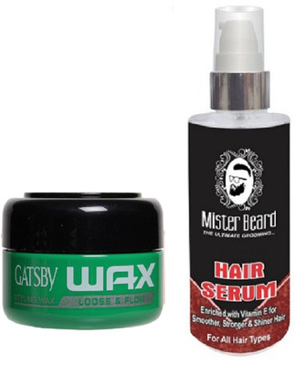 

MISTER BEARD HAIR SERUM WITH GATSBY LOOSE & FLOW WAX(Set of 2)
