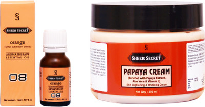 

Sheer Secret Papaya Cream 300ml and Orange Essential Oil 15ml(Set of 2)