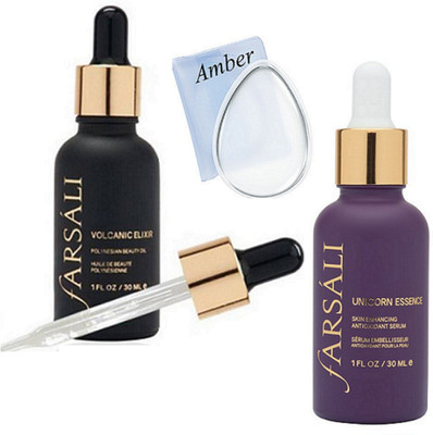 

Amber Silicon puff, Unicorn essence And volcanic elixir farsali face serum(Set of 3)