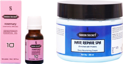

Sheer Secret Hair Repair Spa 300ml and Rosemary Essential Oil 15ml(Set of 2)