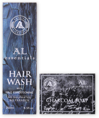 

AL �essentials - Combo- Hair wash No sulphate No paraben Blend of herbs and oils - Charcoal Soap Premium Grade A(Set of 1)
