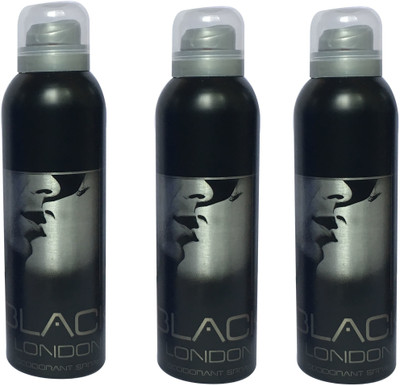 

LONDON BLACK ( PACK OF 3) Deodorant Spray - For Men & Women(200 ml, Pack of 3)