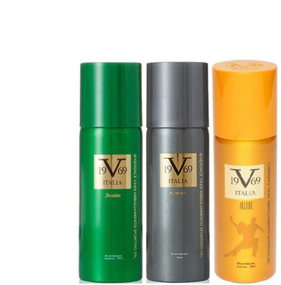 

Italia V 19.69 Impulse & PlayOn & Allure Deo Deodorant Spray - For Men & Women(450 ml, Pack of 3)