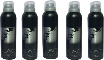 

LONDON BLACK ( PACK OF 5) Deodorant Spray - For Men & Women(200 ml, Pack of 5)