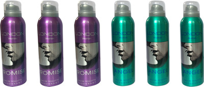 

LONDON PROMISE AND ANGEL ( PACK OF 6) Deodorant Spray - For Women(200 ml, Pack of 6)