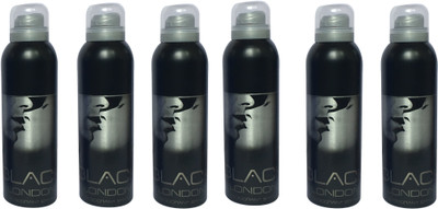 

LONDON BLACK ( PACK OF 6) Deodorant Spray - For Men & Women(200 ml, Pack of 6)