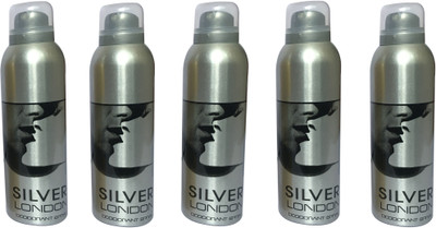 

LONDON SILVER ( PACK OF 5) Deodorant Spray - For Men & Women(200 ml, Pack of 5)
