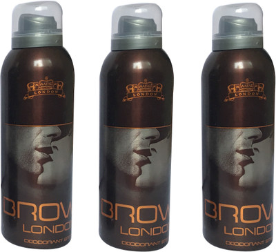 

LONDON BROWN ( PACK OF 3) Deodorant Spray - For Men & Women(200 ml, Pack of 3)
