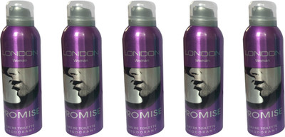 

LONDON PROMISE ( PACK OF 5) Deodorant Spray - For Women(200 ml, Pack of 5)