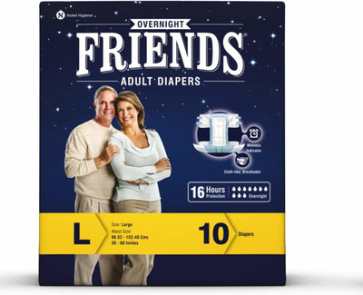 

NOBEL HYGIENE FRIENDS OVERNIGHT Adult Diapers - L(10 Pieces)