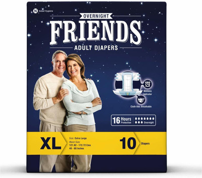 

NOBEL HYGIENE FRIENDS OVERNIGHT Adult Diapers - XL(60 Pieces)