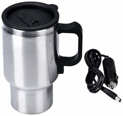 

Raawan 12V Car Charging Stainless Steel Travel Coffee Mug Cup Heated Thermos Electric Kettle(0.45 L, White)