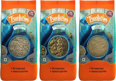 

Truefarm Organic Flaxseed Powder 250g, Amaranth 250g & Wholegrain Barley 250g Combo(1- Organic Flaxseed, 1- Organic Amaranth, 1- Organic Wholegrain Barley)