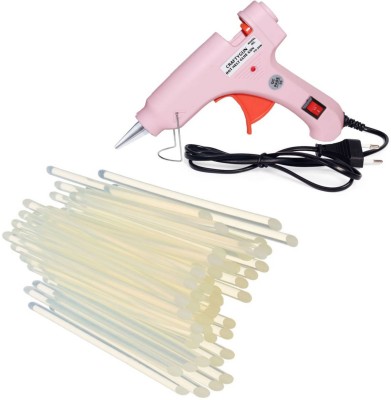 CRAFTYGUN 20 WATT FD-20W PINK GLUE GUN (ON OFF SWITCH&INDICATOR) 40 ADHESIVE HOT GLUE STICKS Standard Temperature Corded Glue Gun(7 mm)