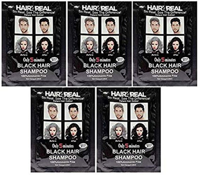 

Hair4real 5 Minutes Instant Black Hair Color with 5 Gloves (125 ML) Pack Of 5 Hair Color(Black)