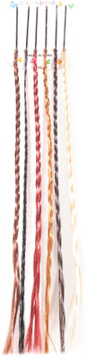 

HONBON Colored/Highlight Hair Extension (Multi-Colour) with Pins in Straight Piece (Set Of 6) Hair Accessory Set(Multicolor)