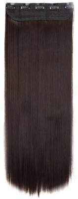 CRIBE Brown 5 clip in straight hair extension Hair Extension