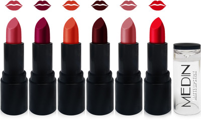 

Medin paris newage matte lipstick cosmetics makeup combo set of 6 new color(rust falsa orange hot chocolate carrat red)