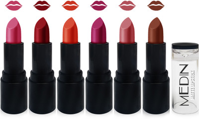 

Medin paris newage matte lipstick cosmetics makeup combo set of 6 new color(pink l maroon orange purple carrat brown)