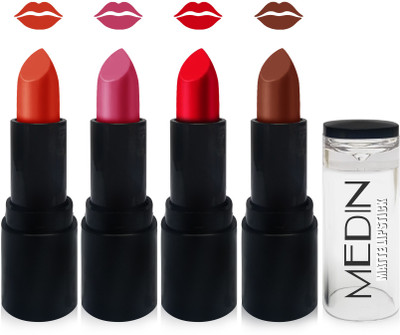 

Medin paris newage matte lipstick cosmetics makeup combo set of 4 new color(orange pink red brown)