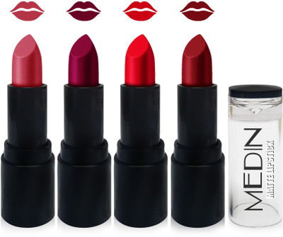 

Medin paris newage matte lipstick cosmetics makeup combo set of 4 new color(maroon red falsa rust)