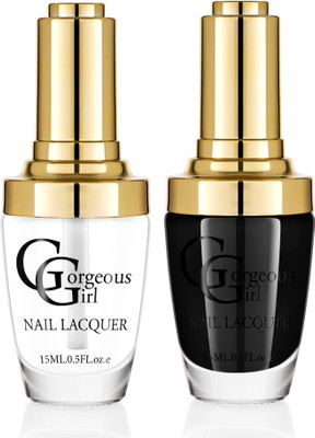 

Gorgeous Girl Glossy Nail Lacquer Floral White-01 & Rich Black-02(Pack of 2)
