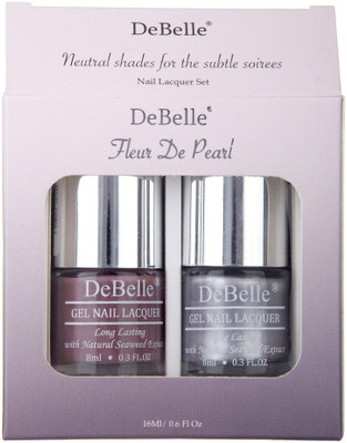 

DeBelle Nail Lacquer set Flue De Pearl gift pack of 2 Majestique Mauve, Chrome Silver(Pack of 2)