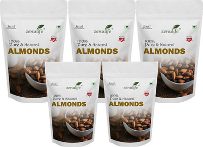 

Zenulife Premium Raw California Almonds 250 Gm Pack of 5 (1.25 Kg ) Almonds(250 g, Pouch)