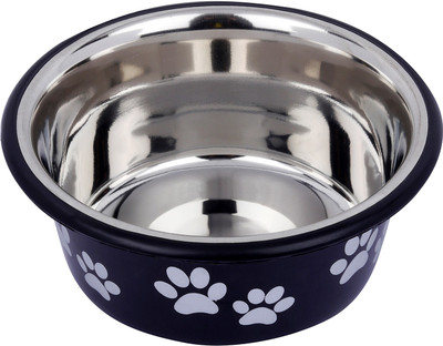 

Naaz Pet Round Stainless Steel Pet Bowl(900 ml Black)