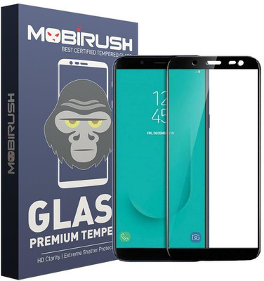 MOBIRUSH Edge To Edge Tempered Glass for Samsung Galaxy J8(Pack of 1)