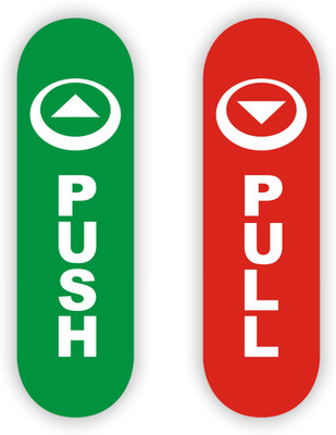 Fonax 19.05 cm Push Pull Stickers - Pack of 2 ( Push -2 Pcs , Pull-2 Pcs) Self Adhesive Sticker(Pack of 2)