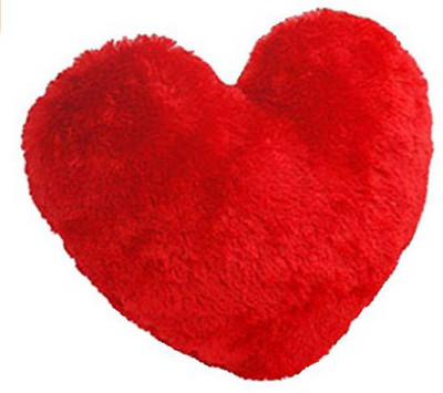 MOBIASHTA Valentine special Soft Silty Heart Shape Dark Red Pillow  - 32 cm(Red)