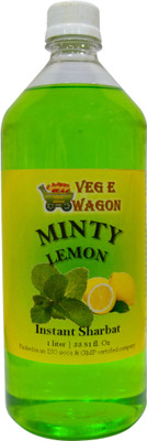 

Veg E Wagon Minty Lemon Instant Sharbat (Syrup) 1 Ltr Mint, Lemon, Sugar(1 L, Pack of 1)
