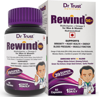 

Dr. Trust (USA) Rewind 5G plus Multivitamin + Omega 3 with 39 Super Ingredients(60 No)