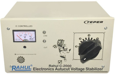 

Rahul C-2000 c2 Kva/8 Amp Manual 8 Booster 90-260 Volt Copper Main Line/Submersible Water Pump/2 Computer,Printer,Scanner,Photo Copier Raf & Taf Autocut Voltage Stabilizer(Gray)