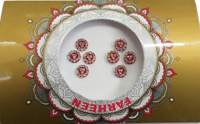 

FARHEEN FRN ROUND BINDI 41 FORHEAD Red Bindis(INDIAN FANCY BINDI)