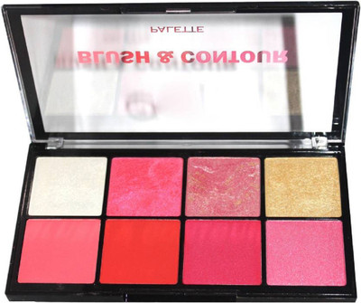 

Butter Lips Professional care 8 color Blush & Contour Palette(Multicolor)