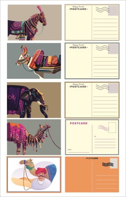 Macro Set of 5 adventure themed postcards Post  Card(Multicolor, Pack of 5)