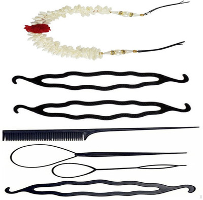 

S R Enterprises hair juda accessories bun maker [pack of 7pcs](Set of 7)