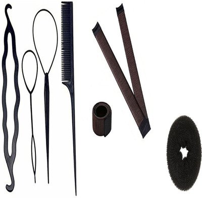 

S R Enterprises hair diy kit ,scale donuts and donuts juda maker [pack of 6 pcs](Set of 7)
