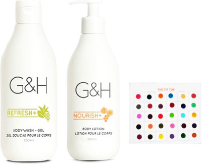 

THE TIP TOP G & H NOURISH BODY LOTION & G & H REFRESH BODY WASH & LADY FASION BINDI(Set of 3)
