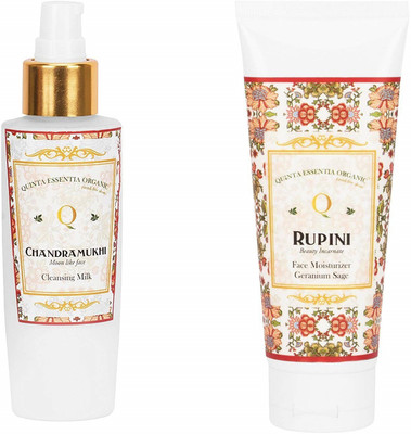 

QUINTA ESSENTIA ORGANIC Combo Of chandramukhi Face Cleansing Milk and Rupini Face Moisturizer|Organic Face Cleanser & Face Moisturizer For Men and Women|Paraben Free (100ml, 100ml)(Set of 2)