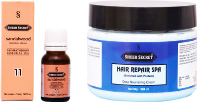 

Sheer Secret Hair Repair Spa 300ml and Sandalwood Essential Oil 15ml(Set of 2)