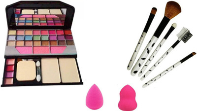 

T.Y.A 6155 Makeup kit + 5 pcs Makeup Brush + 2 pc Blender Puff Combo(Set of 4)